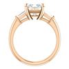 Image 3 : Natural 1.82 CTW Princess Cut & Baguettes 3-Stone Diamond Ring 18KT Rose Gold