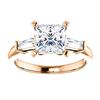 Image 4 : Natural 1.82 CTW Princess Cut & Baguettes 3-Stone Diamond Ring 18KT Rose Gold
