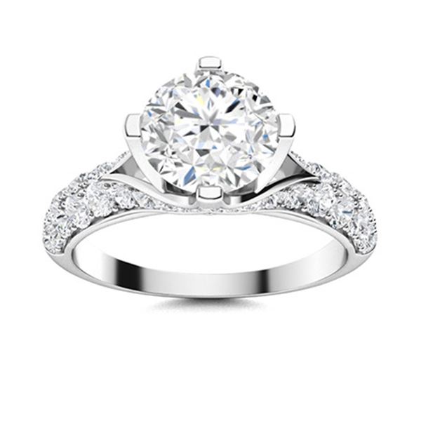 Natural 2.09 CTW Diamond Solitaire Ring 18K White Gold