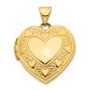 Image 1 : 14k Yellow Gold Pink Fabric Hearts 19 mm Heart Locket Pendant