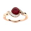 Image 1 : Natural 1.45 CTW Ruby & Diamond Engagement Ring 18K Rose Gold