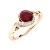 Image 2 : Natural 1.45 CTW Ruby & Diamond Engagement Ring 18K Rose Gold