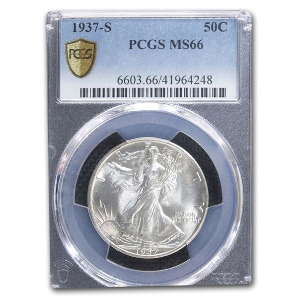 1937-S Walking Liberty Half Dollar MS-66 PCGS