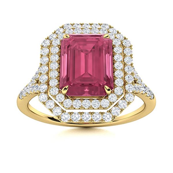 Natural 1.91 CTW Tourmaline & Diamond Engagement Ring 14K Yellow Gold