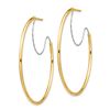 Image 2 : 14k Yellow Gold Polished with D/C wire Hoop Earrings - 1.5x40 mm
