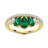 Image 1 : Natural 1.18 CTW Emerald & Diamond Engagement Ring 14K Yellow Gold