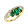 Image 2 : Natural 1.18 CTW Emerald & Diamond Engagement Ring 14K Yellow Gold