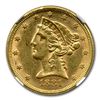 Image 2 : 1881/1880 $5 Liberty Gold Half Eagle MS-61 NGC (FS-301)