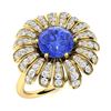 Image 2 : Natural 1.97 CTW Ceylon Sapphire & Diamond Engagement Ring 18K Yellow Gold