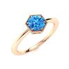 Image 2 : Natural 0.42 CTW Topaz Solitaire Ring 18K Rose Gold