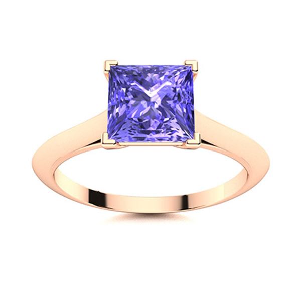 Natural 1.28 CTW Tanzanite Solitaire Ring 14K Rose Gold