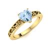 Image 2 : Natural 1.55 CTW Aquamarine Solitaire Ring 14K Yellow Gold