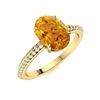 Image 2 : Natural 3.95 CTW Citrine & Diamond Engagement Ring 14K Yellow Gold