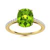 Image 1 : Natural 4.78 CTW Peridot & Diamond Engagement Ring 14K Yellow Gold