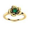 Image 1 : Natural 0.12 CTW Emerald Solitaire Ring 18K Yellow Gold