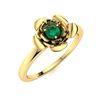 Image 2 : Natural 0.12 CTW Emerald Solitaire Ring 18K Yellow Gold