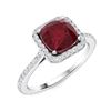 Image 2 : Natural 1.42 CTW Ruby & Diamond Engagement Ring 14K White Gold