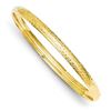 Image 2 : 14k Solid Gold 6 mm Diamond Cut Fancy Hinged Bangle Bracelet