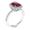 Image 2 : Natural 3.35 CTW Ruby & Diamond Engagement Ring 18K White Gold
