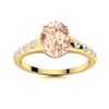 Image 1 : Natural 2.28 CTW Morganite & Diamond Engagement Ring 14K Yellow Gold