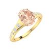 Image 2 : Natural 2.28 CTW Morganite & Diamond Engagement Ring 14K Yellow Gold