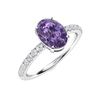 Image 2 : Natural 3.32 CTW Iolite & Diamond Engagement Ring 18K White Gold