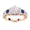Image 1 : Natural 1.90 CTW Rose Quartz & Diamond Engagement Ring 14K Rose Gold