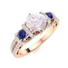 Image 2 : Natural 1.90 CTW Rose Quartz & Diamond Engagement Ring 14K Rose Gold