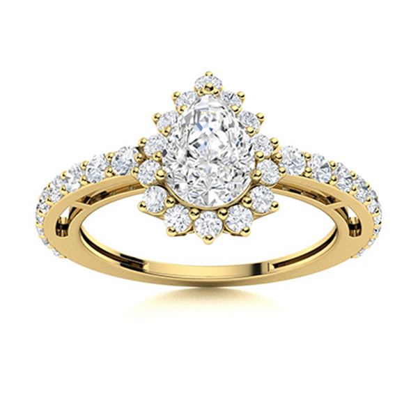 Natural 1.45 CTW Diamond Solitaire Ring 14K Yellow Gold