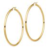 Image 2 : 14k Yellow Gold Lightweight 3 mm Polished Hoop Earrings - 42 mm
