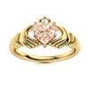 Image 1 : Natural 0.74 CTW Morganite & Diamond Engagement Ring 14K Yellow Gold