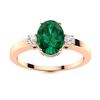 Image 1 : Natural 2.47 CTW Emerald & Diamond Engagement Ring 18K Rose Gold