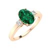 Image 2 : Natural 2.47 CTW Emerald & Diamond Engagement Ring 18K Rose Gold