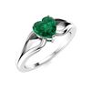 Image 2 : Natural 0.43 CTW Emerald Solitaire Ring 14K White Gold