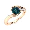 Image 2 : Natural 1.02 CTW Blue & White Diamond Engagement Ring 18K Rose Gold