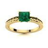 Image 1 : Natural 0.61 CTW Emerald Solitaire Ring 14K Yellow Gold