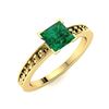Image 2 : Natural 0.61 CTW Emerald Solitaire Ring 14K Yellow Gold