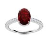 Image 1 : Natural 2.10 CTW Garnet & Diamond Engagement Ring 14K White Gold