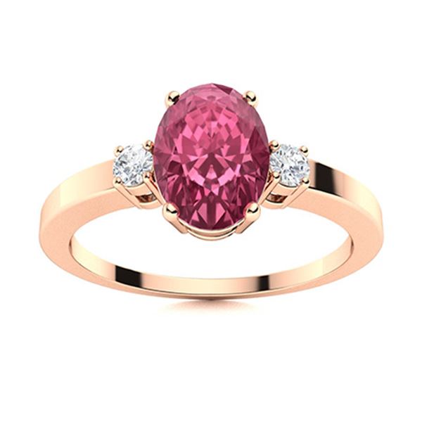 Natural 1.03 CTW Pink Sapphire & Diamond Engagement Ring 18K Rose Gold