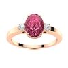 Image 1 : Natural 1.03 CTW Pink Sapphire & Diamond Engagement Ring 18K Rose Gold