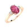 Image 2 : Natural 1.03 CTW Pink Sapphire & Diamond Engagement Ring 18K Rose Gold