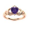Image 1 : Natural 0.45 CTW Amethyst & Diamond Engagement Ring 18K Rose Gold