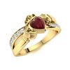 Image 2 : Natural 1.26 CTW Ruby & Diamond Engagement Ring 14K Yellow Gold