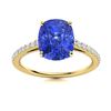 Image 1 : Natural 2.76 CTW Ceylon Sapphire & Diamond Engagement Ring 18K Yellow Gold