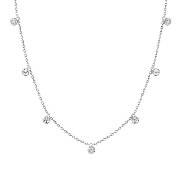 Natural 0.32 CTW Diamond Necklace 14KT White Gold