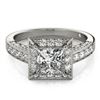 Image 1 : Natural 1.5 ctw Princess Diamond Halo Ring 14k White Gold
