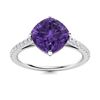 Image 1 : Natural 4.06 CTW Amethyst & Diamond Engagement Ring 14K White Gold