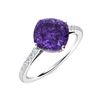 Image 2 : Natural 4.06 CTW Amethyst & Diamond Engagement Ring 14K White Gold