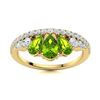 Image 1 : Natural 1.18 CTW Peridot & Diamond Engagement Ring 14K Yellow Gold