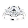 Image 4 : Natural 3.92 CTW Cushion Cut Diamond 3-Stone Engagement Ring 18KT White Gold